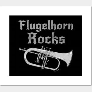 Flugelhorn Rocks, Hornist Goth Heavy Rock Brass Musician Posters and Art